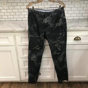 Polo Ralph Lauren Chino Pants Mens 32x32 Gray Camo Stretch Straight Fit Cotton